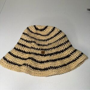 Bruno Magli 100% paper striped hat